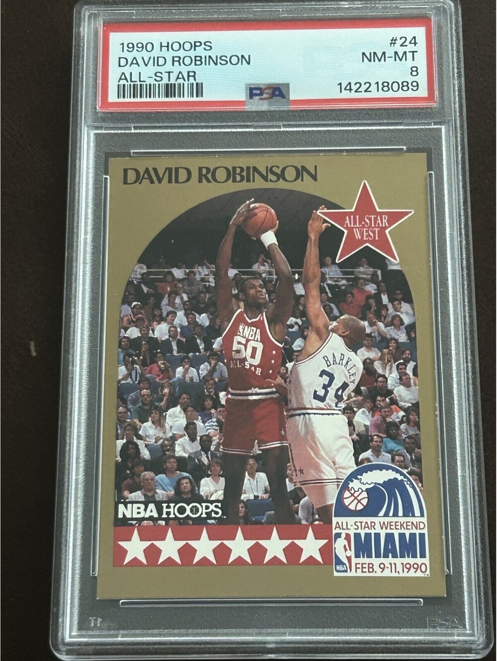 1990 NBA HOOPS ALL STAR #24 DAVID ROBINSON PSA GRADED 8 NM-MT CARD